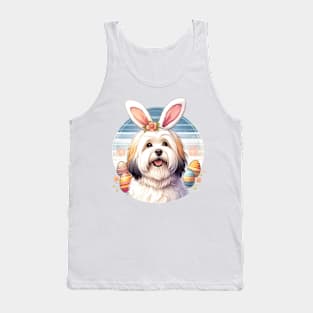 Coton de Tulear Celebrates Easter with Bunny Ears Tank Top